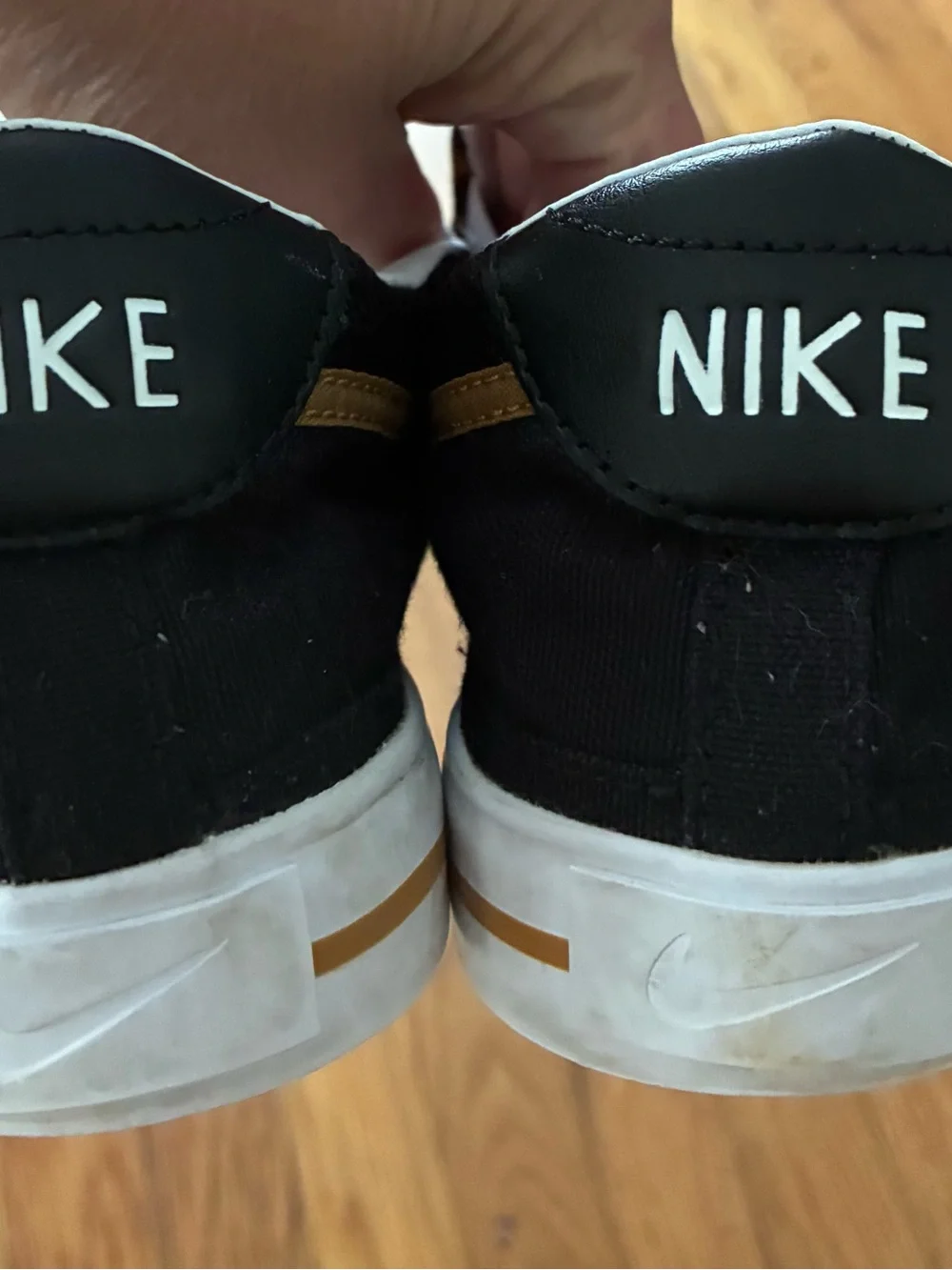 Nike Slip-On Sneakers with Leopard Print — Black, Tan & White